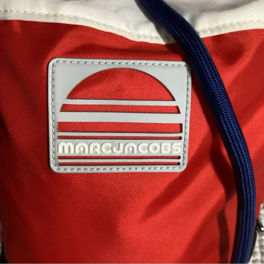Marc Jacobs Red White Black Unisex Sport Nylon Bucket Sling Duffle Backpack NEW